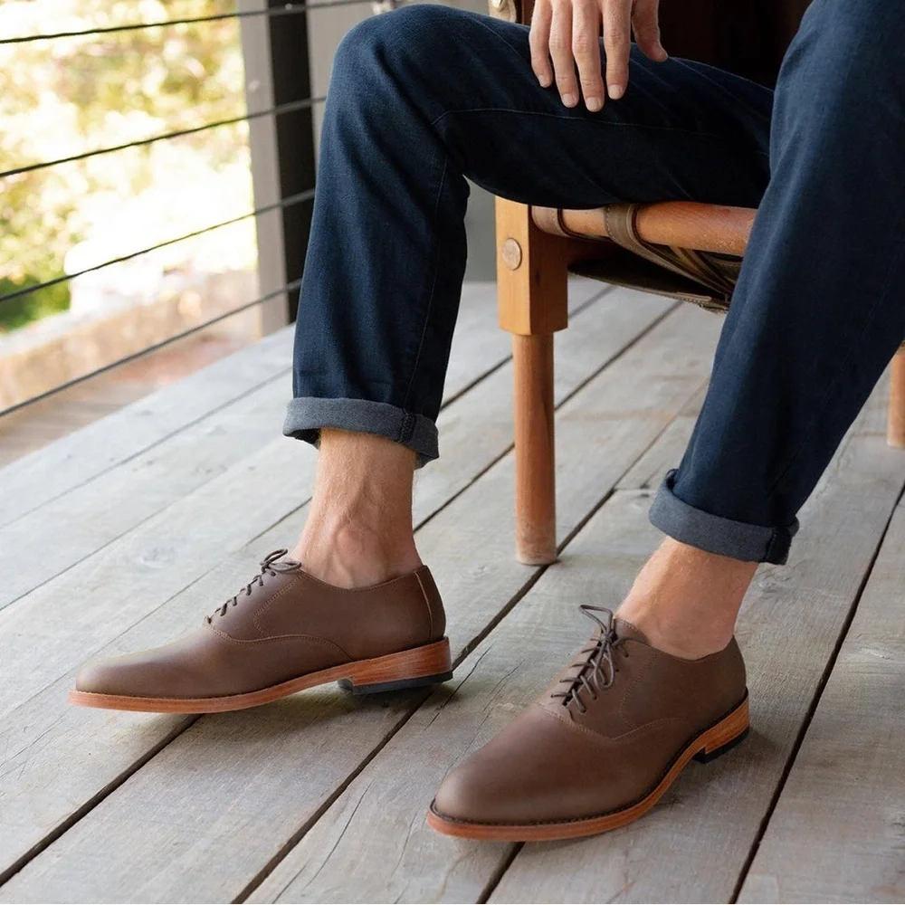 Nisolo Everyday Oxford Men’s Leather Dress Shoes Brown Size 9